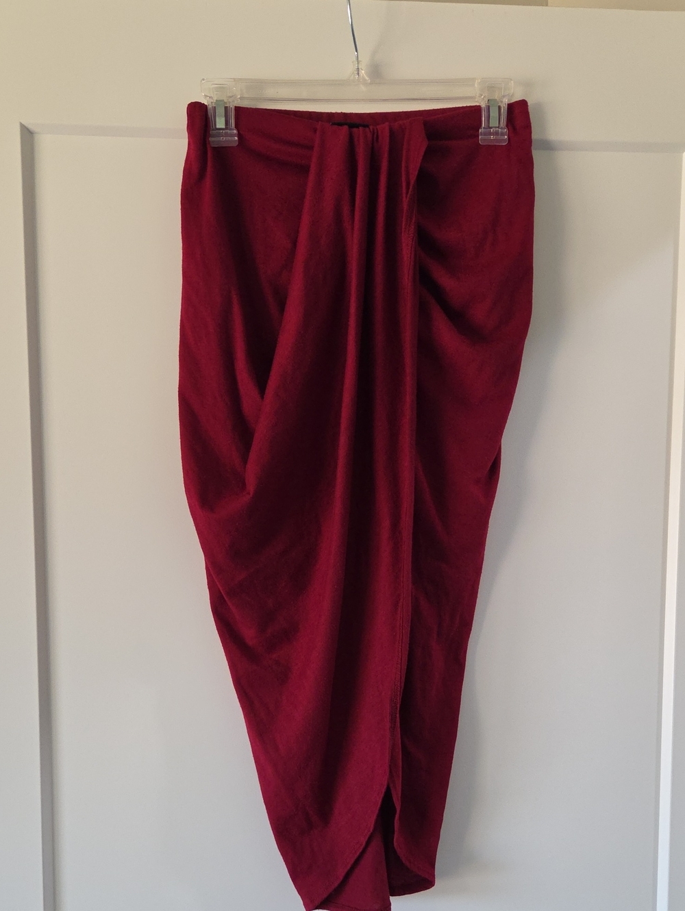 Rue21 Burgundy Draped Midi Pencil Skirt
